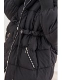 Warm oversize jacket with hood, black 1537 - Online store - Boutique